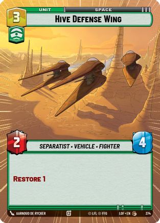 Hive Defense Wing (Hyperspace) (374) [Legends of the Force] Star Wars: Unlimited Single Disney