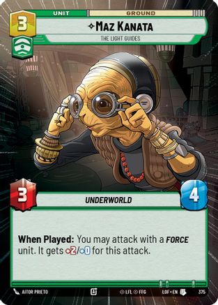 Maz Kanata - The Light Guides (Hyperspace) (375) [Legends of the Force] Star Wars: Unlimited Single Disney