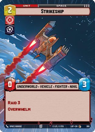 Strikeship (Hyperspace) (395) [Legends of the Force] Star Wars: Unlimited Single Disney