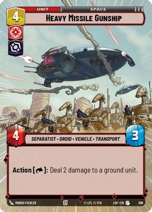 Heavy Missile Gunship (Hyperspace) (398) [Legends of the Force] Star Wars: Unlimited Single Disney