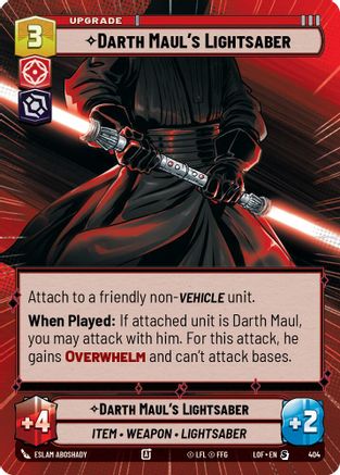 Darth Maul's Lightsaber (Hyperspace) (404) [Legends of the Force] Star Wars: Unlimited Single Disney