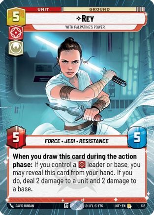 Rey - With Palpatine's Power (Hyperspace) (412) [Legends of the Force] Star Wars: Unlimited Single Disney