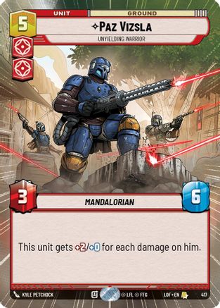 Paz Vizsla - Unyielding Warrior (Hyperspace) (417) [Legends of the Force] Star Wars: Unlimited Single Disney