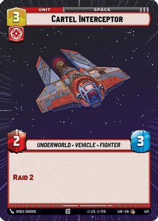 Cartel Interceptor (Hyperspace) (421) [Legends of the Force] Star Wars: Unlimited Single Disney