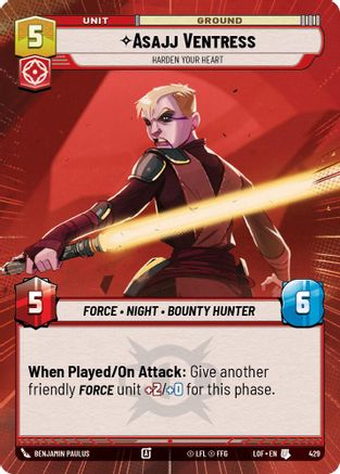 Asajj Ventress - Harden Your Heart (Hyperspace) (429) [Legends of the Force] Star Wars: Unlimited Single Disney