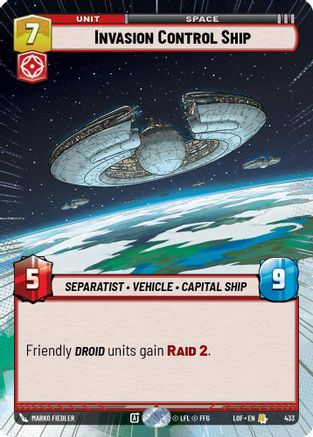 Invasion Control Ship (Hyperspace) (433) [Legends of the Force] Star Wars: Unlimited Single Disney