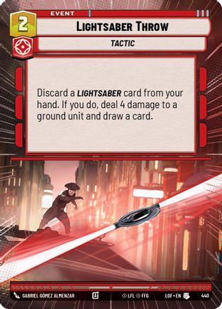 Lightsaber Throw (Hyperspace) (440) [Legends of the Force] Star Wars: Unlimited Single Disney