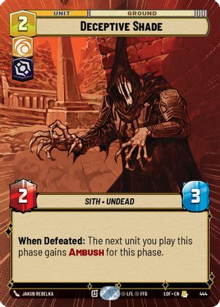Deceptive Shade (Hyperspace) (444) [Legends of the Force] Star Wars: Unlimited Single Disney