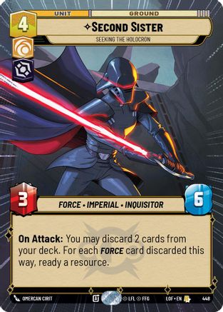Second Sister - Seeking the Holocron (Hyperspace) (448) [Legends of the Force] Star Wars: Unlimited Single Disney