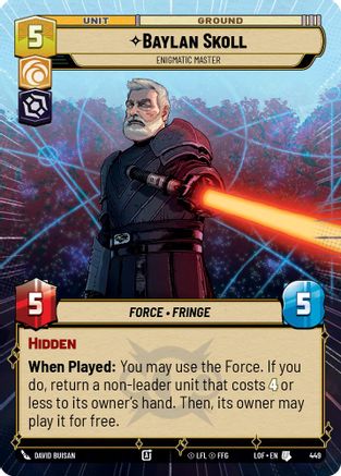Baylan Skoll - Enigmatic Master (Hyperspace) (449) [Legends of the Force] Star Wars: Unlimited Single Disney