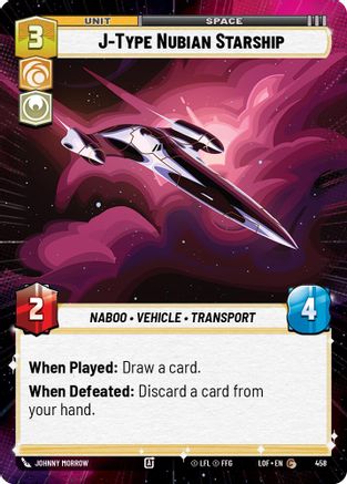 J-Type Nubian Starship (Hyperspace) (458) [Legends of the Force] Star Wars: Unlimited Single Disney