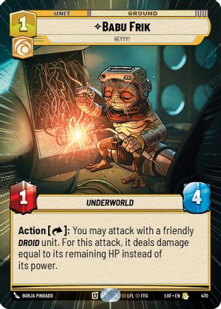 Babu Frik - Heyyy! (Hyperspace) (470) [Legends of the Force] Star Wars: Unlimited Single Disney