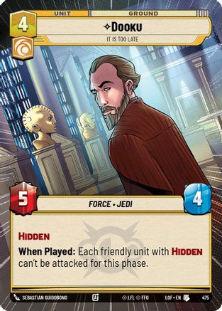 Dooku - It Is Too Late (Hyperspace) (475) [Legends of the Force] Star Wars: Unlimited Single Disney