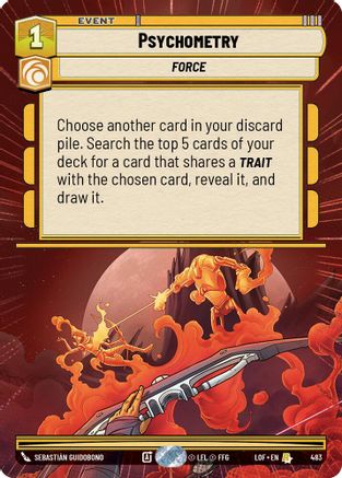 Psychometry (Hyperspace) (483) [Legends of the Force] Star Wars: Unlimited Single Disney