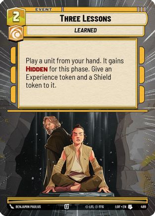 Three Lessons (Hyperspace) (489) [Legends of the Force] Star Wars: Unlimited Single Disney