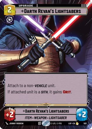Darth Revan's Lightsabers (Hyperspace) (502) [Legends of the Force] Star Wars: Unlimited Single Disney