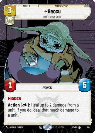 Grogu - Mysterious Child (Hyperspace) (510) [Legends of the Force] Star Wars: Unlimited Single Disney