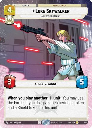Luke Skywalker - A Hero's Beginning (Hyperspace) (513) [Legends of the Force] Star Wars: Unlimited Single Disney