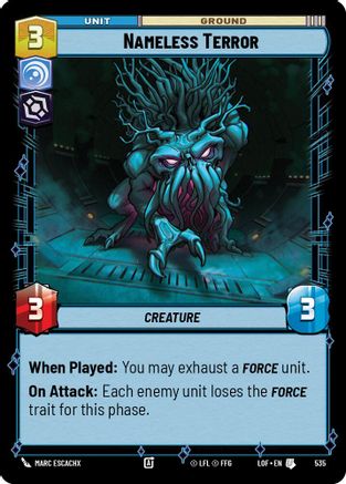 Nameless Terror (Foil) (535) [Legends of the Force] Foil Star Wars: Unlimited Single Disney