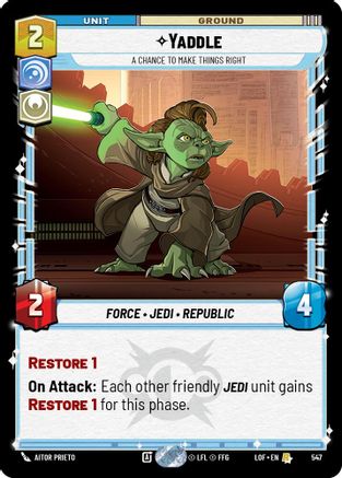 Yaddle - A Chance To Make Things Right (Foil) (547) [Legends of the Force] Foil Star Wars: Unlimited Single Disney