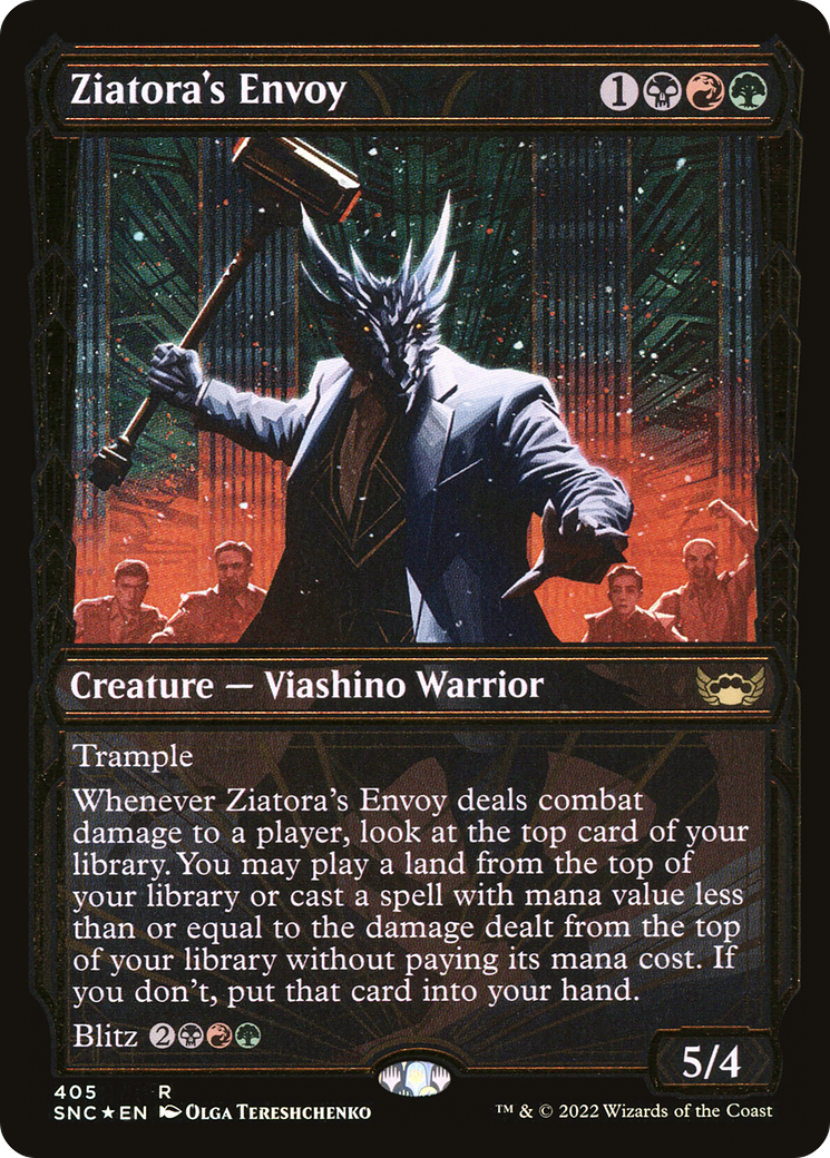 Ziatora's Envoy (Gilded Foil) (SNC-405) [Streets of New Capenna] (Showcase) Foil MTG Single Wizards of the Coast