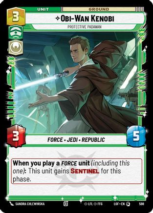 Obi-Wan Kenobi - Protective Padawan (Foil) (598) [Legends of the Force] Foil Star Wars: Unlimited Single Disney