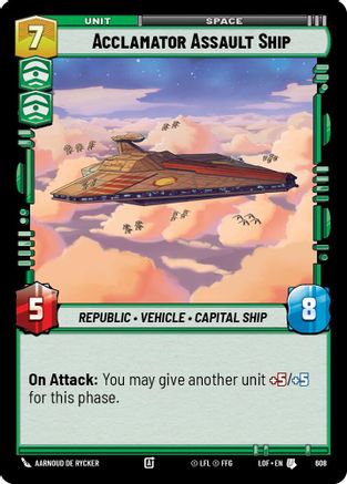Acclamator Assault Ship (Foil) (608) [Legends of the Force] Foil Star Wars: Unlimited Single Disney