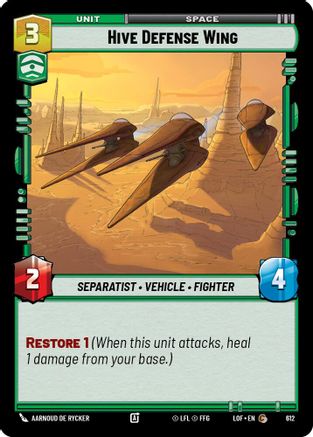 Hive Defense Wing (Foil) (612) [Legends of the Force] Foil Star Wars: Unlimited Single Disney