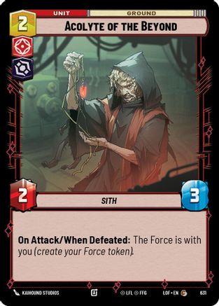 Acolyte of the Beyond (Foil) (631) [Legends of the Force] Foil Star Wars: Unlimited Single Disney