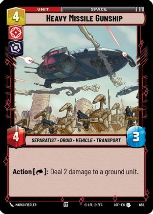 Heavy Missile Gunship (Foil) (636) [Legends of the Force] Foil Star Wars: Unlimited Single Disney