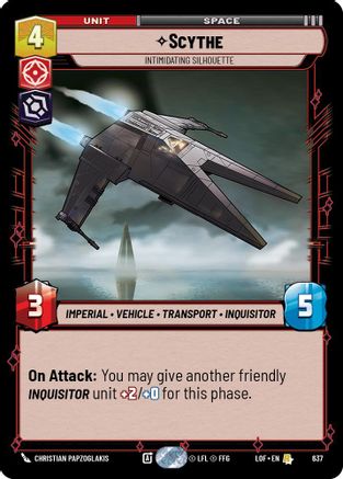 Scythe - Intimidating Silhouette (Foil) (637) [Legends of the Force] Foil Star Wars: Unlimited Single Disney