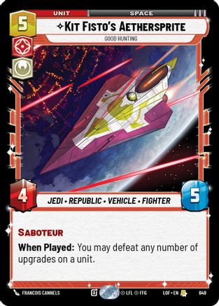 Kit Fisto's Aethersprite - Good Hunting (Foil) (649) [Legends of the Force] Foil Star Wars: Unlimited Single Disney