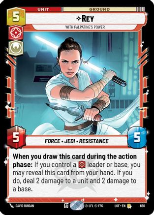 Rey - With Palpatine's Power (Foil) (650) [Legends of the Force] Foil Star Wars: Unlimited Single Disney