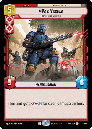 Paz Vizsla - Unyielding Warrior (Foil) (655) [Legends of the Force] Foil Star Wars: Unlimited Single Disney