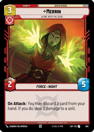 Merrin - Alone with the Dead (Foil) (662) [Legends of the Force] Foil Star Wars: Unlimited Single Disney