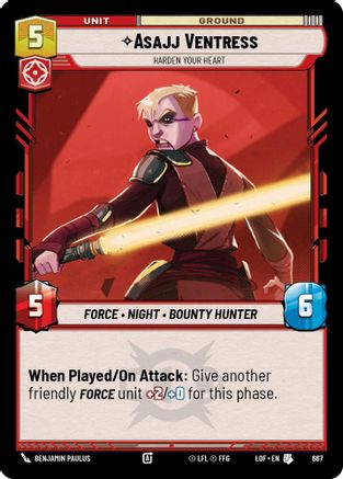 Asajj Ventress - Harden Your Heart (Foil) (667) [Legends of the Force] Foil Star Wars: Unlimited Single Disney