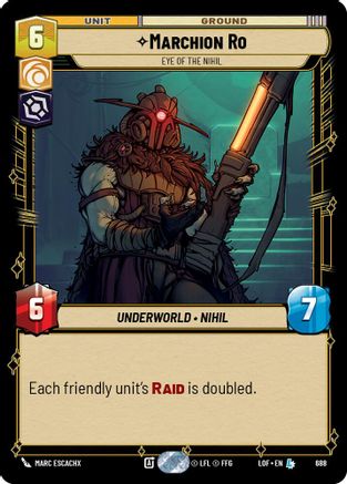 Marchion Ro - Eye of the Nihil (Foil) (688) [Legends of the Force] Foil Star Wars: Unlimited Single Disney