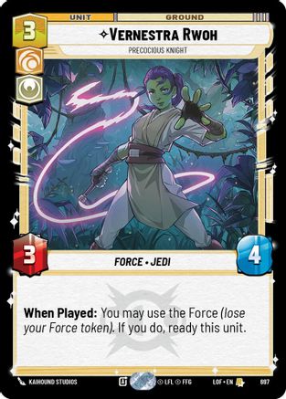 Vernestra Rwoh - Precocious Knight (Foil) (697) [Legends of the Force] Foil Star Wars: Unlimited Single Disney