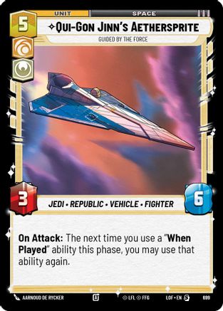 Qui-Gon Jinn's Aethersprite - Guided by the Force (Foil) (699) [Legends of the Force] Foil Star Wars: Unlimited Single Disney