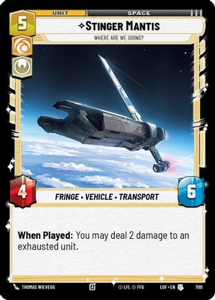 Stinger Mantis - Where Are We Going? (Foil) (700) [Legends of the Force] Foil Star Wars: Unlimited Single Disney