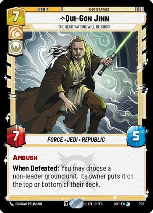 Qui-Gon Jinn - The Negotiations Will Be Short (Foil) (702) [Legends of the Force] Foil Star Wars: Unlimited Single Disney