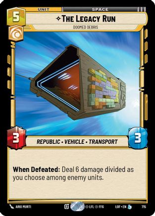 The Legacy Run - Doomed Debris (Foil) (715) [Legends of the Force] Foil Star Wars: Unlimited Single Disney