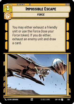 Impossible Escape (Foil) (720) [Legends of the Force] Foil Star Wars: Unlimited Single Disney
