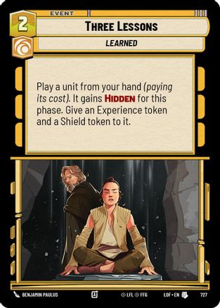 Three Lessons (Foil) (727) [Legends of the Force] Foil Star Wars: Unlimited Single Disney