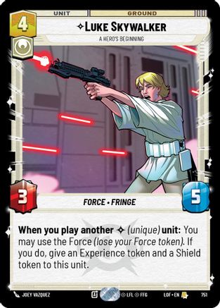 Luke Skywalker - A Hero's Beginning (Foil) (751) [Legends of the Force] Foil Star Wars: Unlimited Single Disney