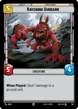 Ravening Gundark (Foil) (761) [Legends of the Force] Foil Star Wars: Unlimited Single Disney