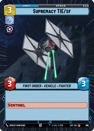 Supremacy TIE/sf (Hyperspace Foil) (774) [Legends of the Force] Foil Star Wars: Unlimited Single Disney