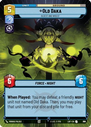 Old Daka - Oldest and Wisest (Hyperspace Foil) (776) [Legends of the Force] Foil Star Wars: Unlimited Single Disney