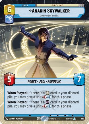 Anakin Skywalker - Champion of Mortis (Hyperspace Foil) (810) [Legends of the Force] Foil Star Wars: Unlimited Single Disney