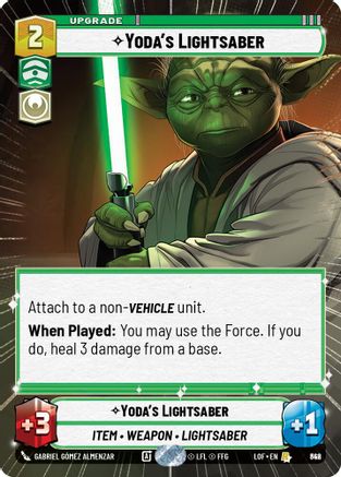 Yoda's Lightsaber (Hyperspace Foil) (842) [Legends of the Force] Foil Star Wars: Unlimited Single Disney